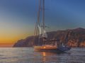 MINDFULNESS Advance Yacht A80 anchored under the sunset