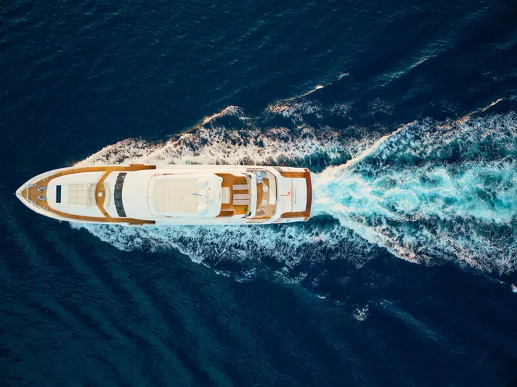 MIRAGE IV Princess 40m - top aerial shot cruising MIRAGE IV Princess 40m - top aerial shot cruising
