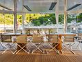 MARALLURE Custom Sailing Yacht 41m - aft alfresco dining area MARALLURE Custom Sailing Yacht 41m - aft alfresco dining area