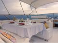 MISS CANDY Versilcraft 30m - flybridge dining set up MISS CANDY Versilcraft 30m - flybridge dining set up