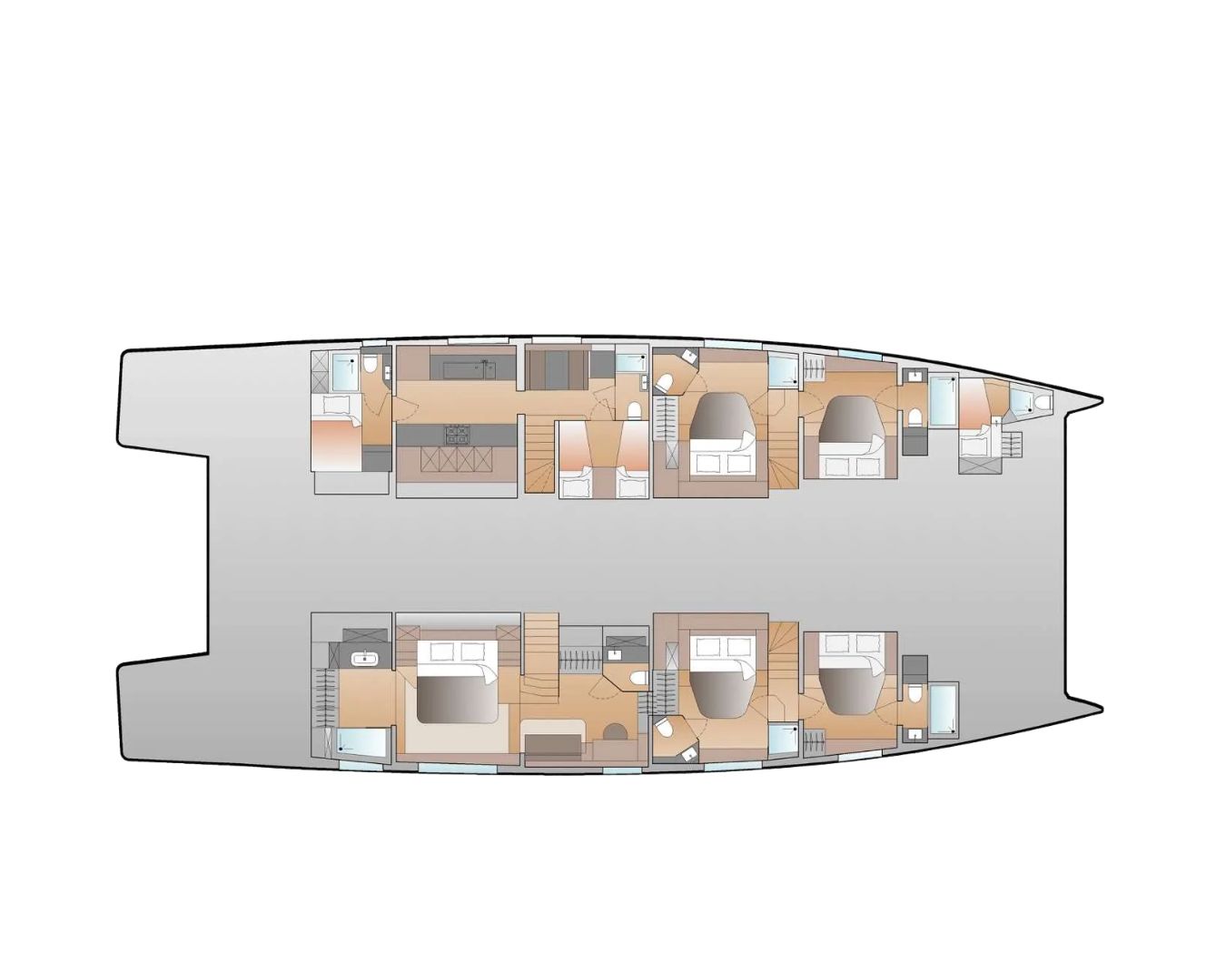 Layout for MAGIC MOMENTS 3 Fountaine Pajot Thira 80 - layout