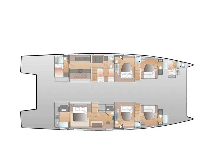 MAGIC MOMENTS 3 Fountaine Pajot Thira 80 - layout MAGIC MOMENTS 3 Fountaine Pajot Thira 80 - layout