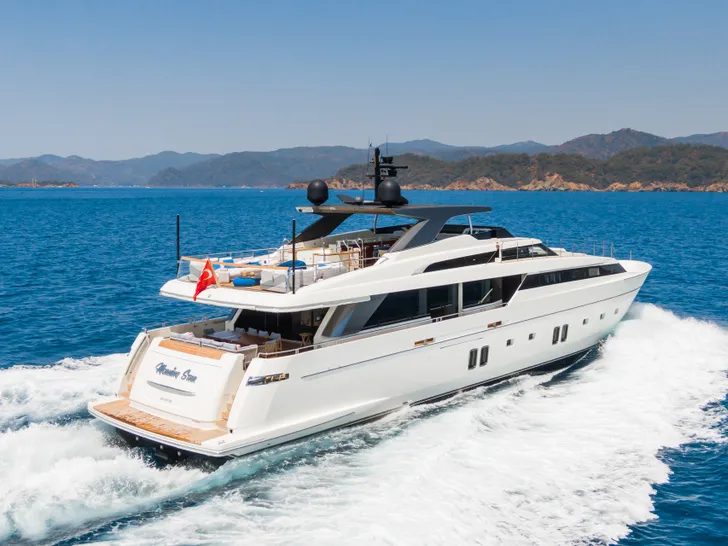 MORNING STAR Sanlorenzo SL118 - cruising aft shot MORNING STAR Sanlorenzo SL118 - cruising aft shot