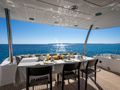 MOZZ II Sunseeker 88 Yacht aft alfresco dining area MOZZ II Sunseeker 88 Yacht aft alfresco dining area