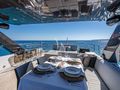 MOZZ II Sunseeker 88 Yacht flybridge dining area MOZZ II Sunseeker 88 Yacht flybridge dining area