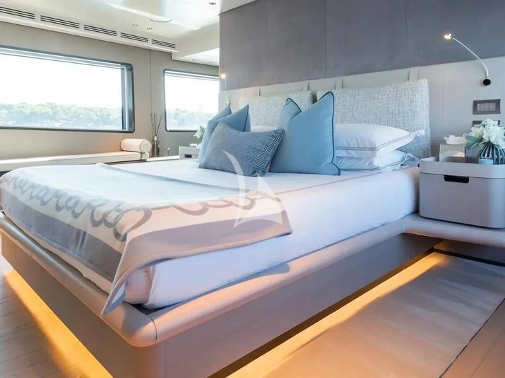 MRS L Custom Line Navetta 30 - master cabin bed other angle MRS L Custom Line Navetta 30 - master cabin bed other angle