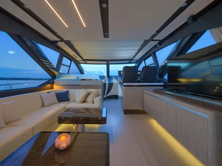 MUDITA Azimut S7 - main saloon lounge MUDITA Azimut S7 - main saloon lounge