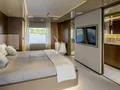 MY MISTAKE Ferretti Custom Line 106 - master cabin bed and TV MY MISTAKE Ferretti Custom Line 106 - master cabin bed and TV