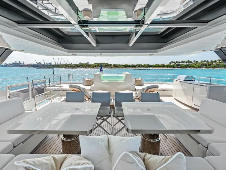 MY TY Sunreef 80 Power - aft deck dining and lounge MY TY Sunreef 80 Power - aft deck dining and lounge