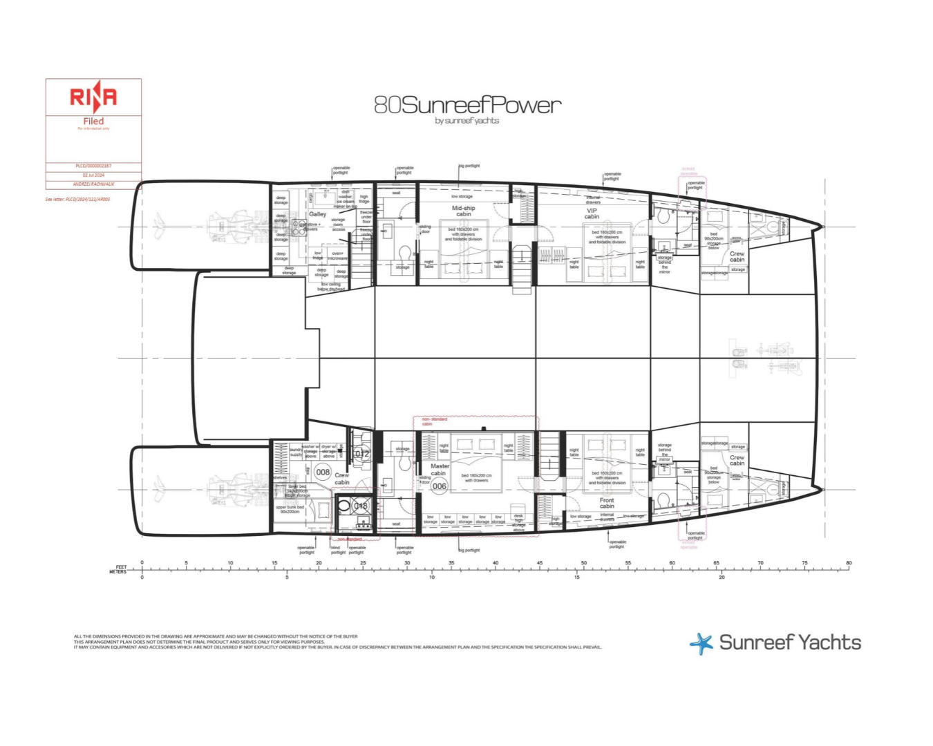 Layout for MY TY Sunreef 80 Power - cabin layout