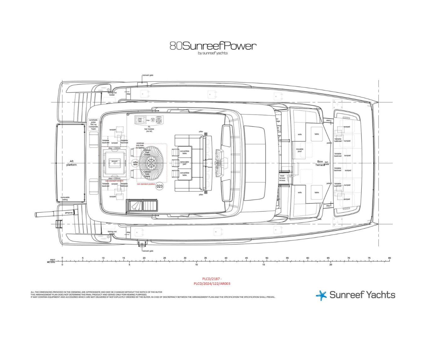 Layout for MY TY Sunreef 80 Power - sundeck layout