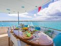 NAMASTAY Lazzara 116 - main aft deck alfresco dining area NAMASTAY Lazzara 116 - main aft deck alfresco dining area