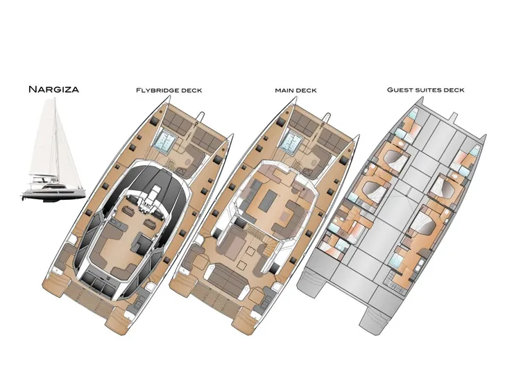 NARGIZA(Winters)Fountaine Pajot FPY 70S - layout with cabin arrangement NARGIZA(Winters)Fountaine Pajot FPY 70S - layout with cabin arrangement