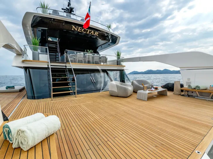 NECTAR Sanlorenzo SX112 - aft deck wide open area and swim platform NECTAR Sanlorenzo SX112 - aft deck wide open area and swim platform
