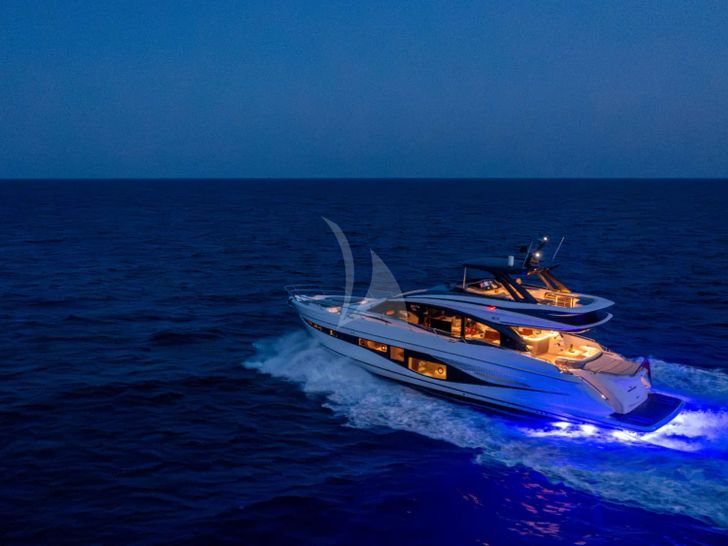 NEGOTIATOR 1 Princess S72 - cruising at night NEGOTIATOR 1 Princess S72 - cruising at night