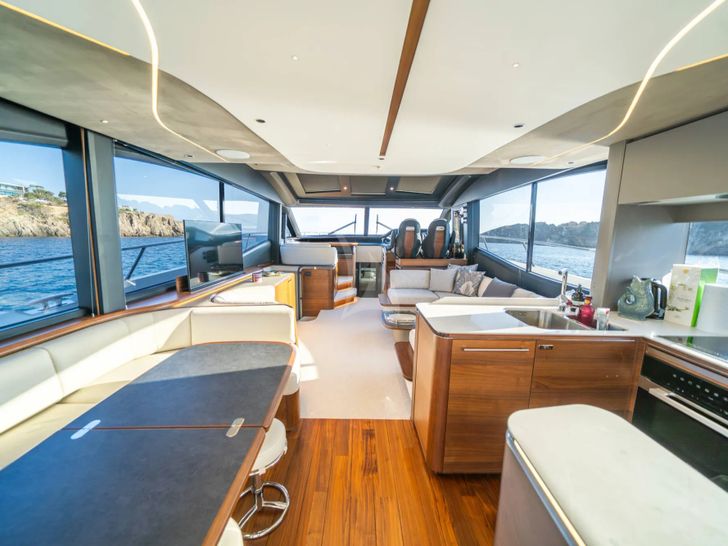 NEGOTIATOR 1 Princess S72 - galley and dining area NEGOTIATOR 1 Princess S72 - galley and dining area