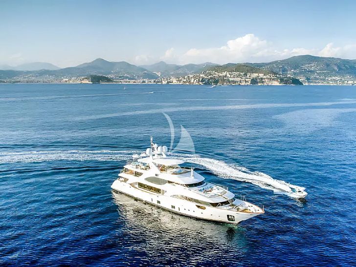 NELA Benetti Crystal 140 - aerial shot with the tender NELA Benetti Crystal 140 - aerial shot with the tender