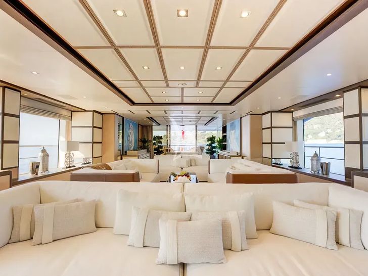 NELA Benetti Crystal 140 - main saloon seating NELA Benetti Crystal 140 - main saloon seating