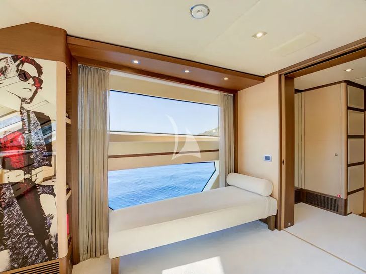 NELA Benetti Crystal 140 - master cabin seating NELA Benetti Crystal 140 - master cabin seating