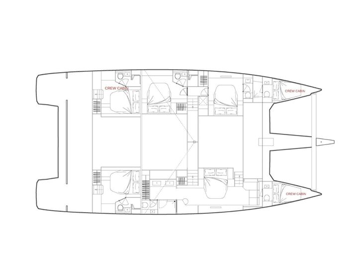 NEOW Fountaine Pajot Alegria 67 - cabin layout NEOW Fountaine Pajot Alegria 67 - cabin layout