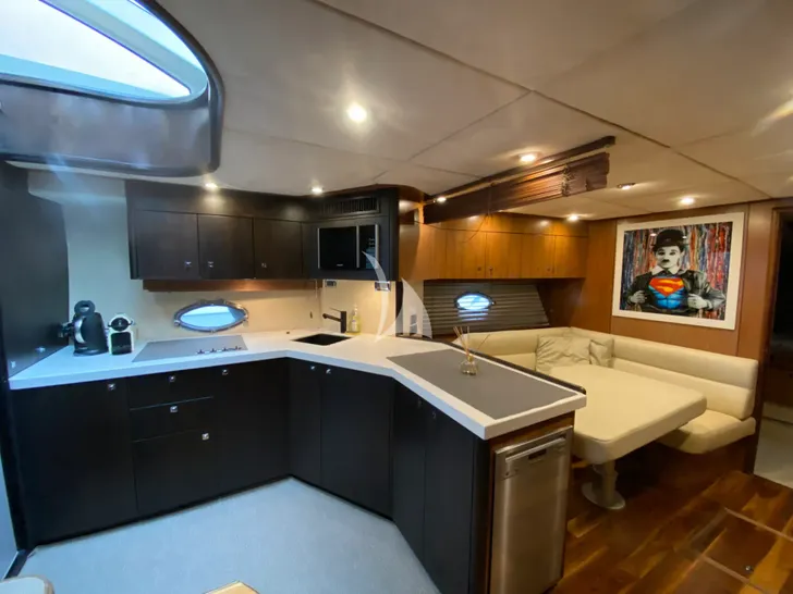 NERA OCEANO Sunseeker 72 - galley and saloon seating NERA OCEANO Sunseeker 72 - galley and saloon seating