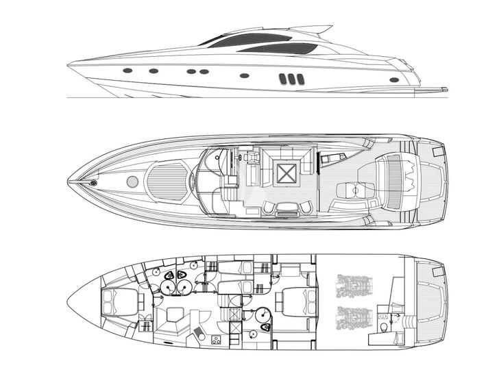 NERA OCEANO Sunseeker 72 - layout NERA OCEANO Sunseeker 72 - layout
