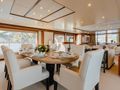 NEW WAVES Benetti Fast 140 - indoor dining set up NEW WAVES Benetti Fast 140 - indoor dining set up