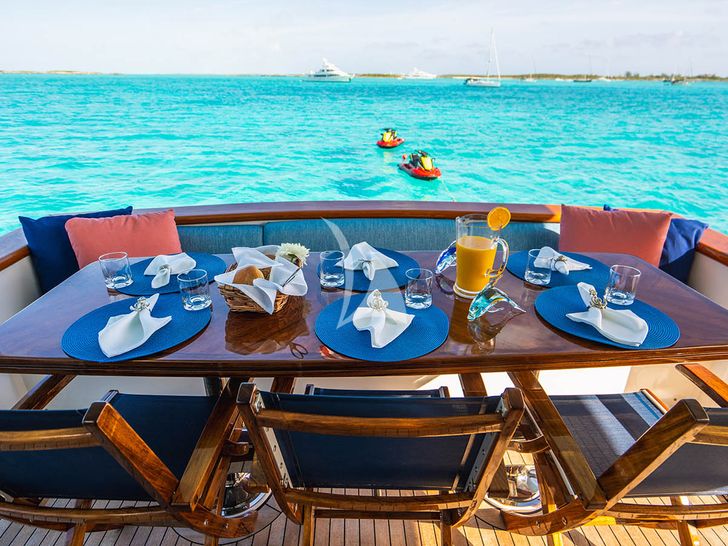 NEXT CHAPTER Hargrave 97 RPH - aft alfresco dining area NEXT CHAPTER Hargrave 97 RPH - aft alfresco dining area