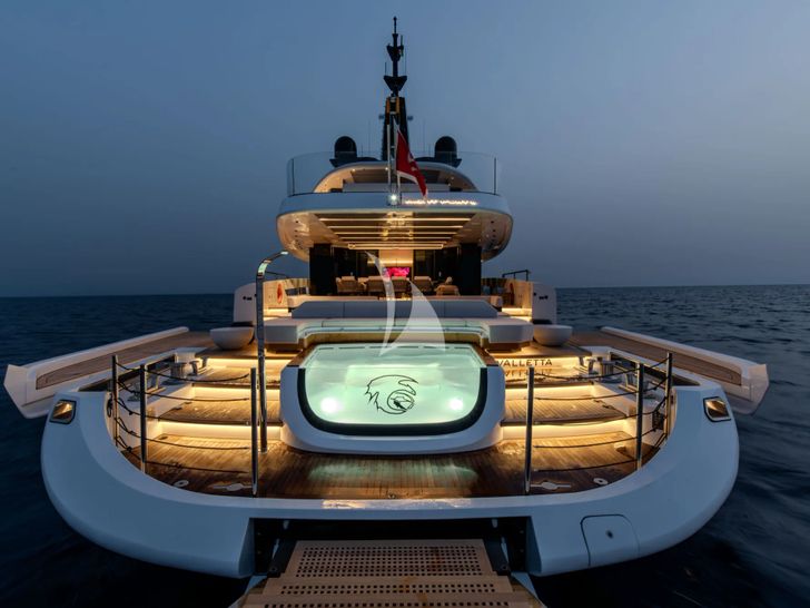 FURY II Columbus Atlantique 43m - aft pool at night FURY II Columbus Atlantique 43m - aft pool at night