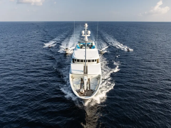 NITA K II Amels 52m - cruising foredeck shot NITA K II Amels 52m - cruising foredeck shot