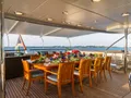 NITA K II Amels 52m - main aft deck alfresco dining area NITA K II Amels 52m - main aft deck alfresco dining area