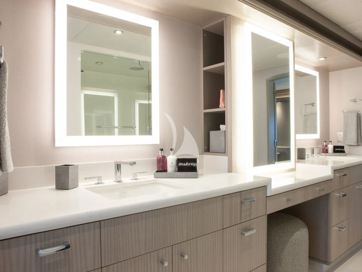 NO BAD IDEAS Trinity 150 - master cabin vanity area NO BAD IDEAS Trinity 150 - master cabin vanity area