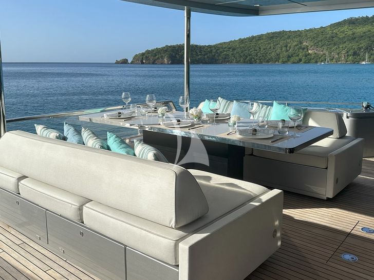 NOI Riva Argo 90 - aft deck dining area NOI Riva Argo 90 - aft deck dining area
