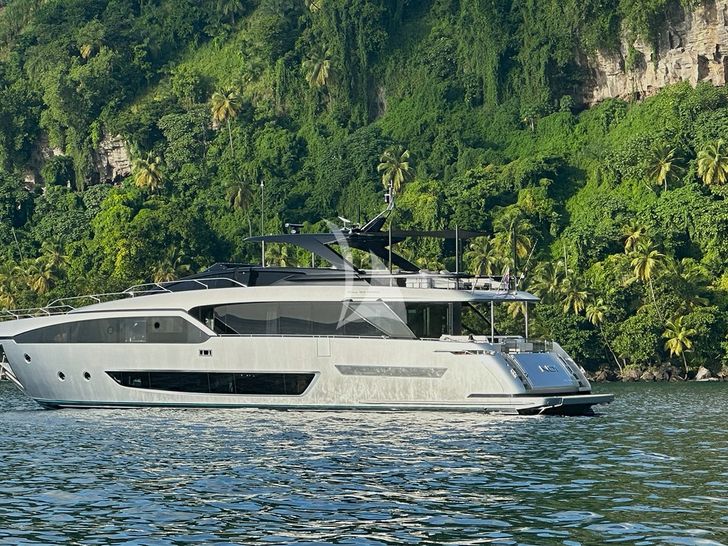NOI Riva Argo 90 - anchored near the island NOI Riva Argo 90 - anchored near the island