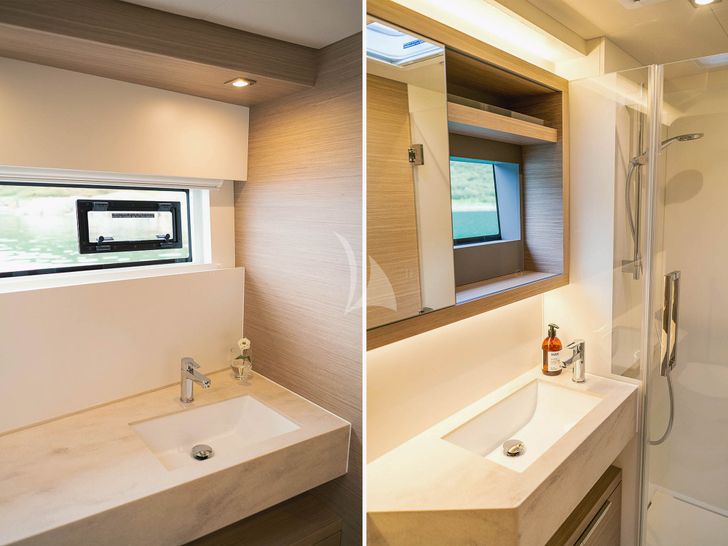 NORD Lagoon 51 cabin bathroom NORD Lagoon 51 cabin bathroom