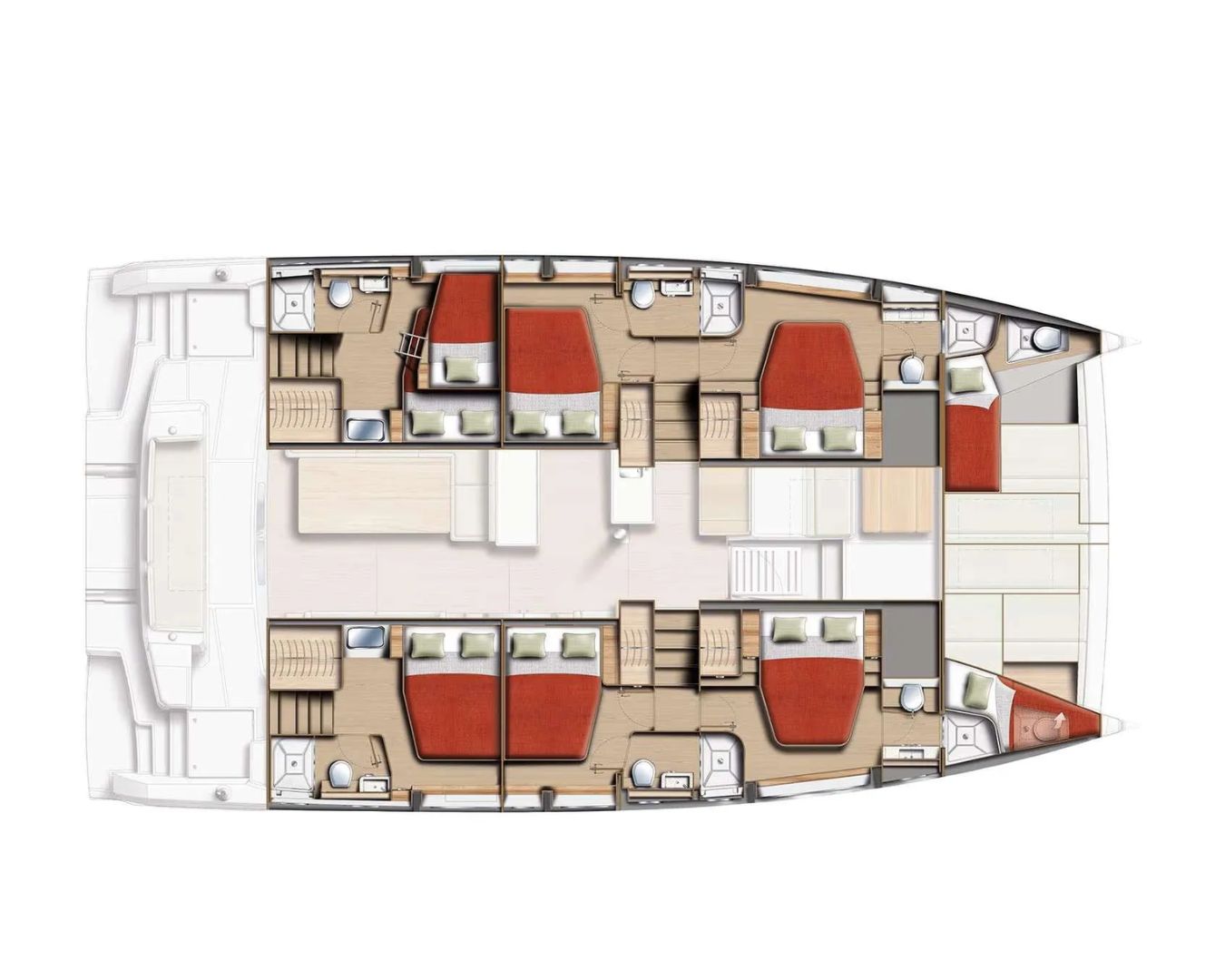 NO RUSH Bali 5.2 - cabin layout