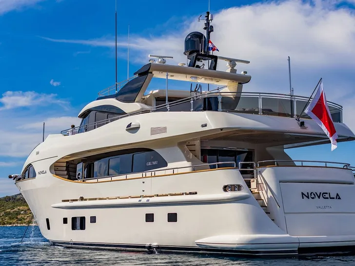 NOVELA CBI Navi Custom 30m - anchored port side view NOVELA CBI Navi Custom 30m - anchored port side view
