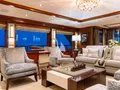 OCEAN CLUB Trinity Yachts 164 - main saloon seating with a chess board OCEAN CLUB Trinity Yachts 164 - main saloon seating with a chess board
