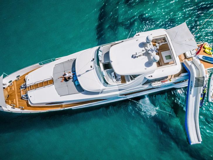 OCEAN DRIVE Benetti Delfino 92 - anchored with the water toys OCEAN DRIVE Benetti Delfino 92 - anchored with the water toys
