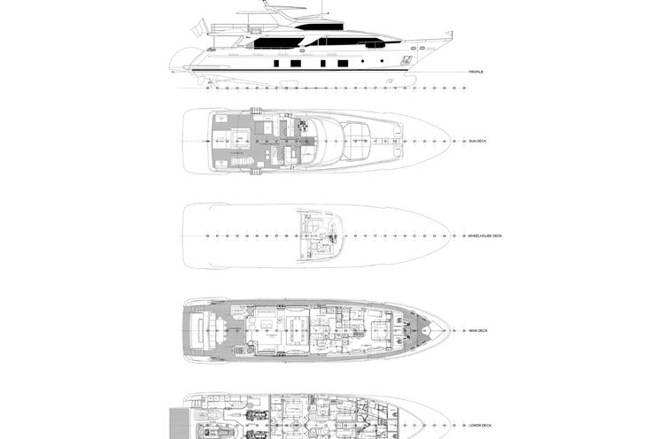 Layout for OCEAN DRIVE Benetti Delfino 92 - layout