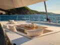 OCEANS ONE Bali 5.8 - foredeck lounge with dining area OCEANS ONE Bali 5.8 - foredeck lounge with dining area