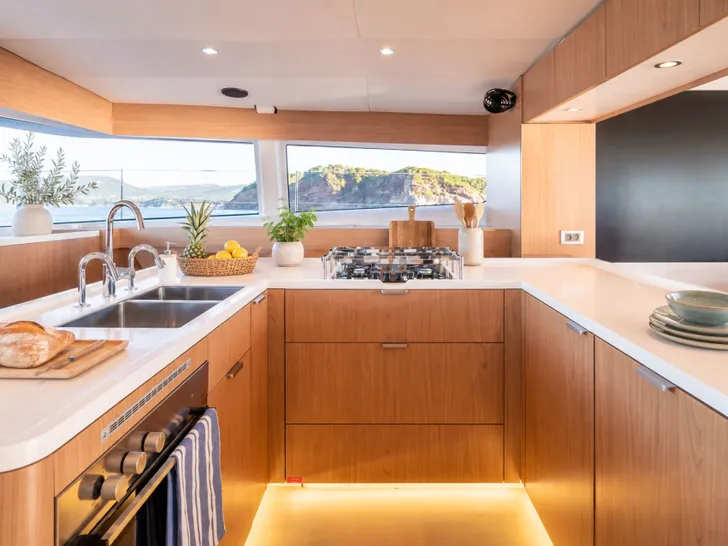 OCEANS ONE Bali 5.8 - galley with panoramic view OCEANS ONE Bali 5.8 - galley with panoramic view