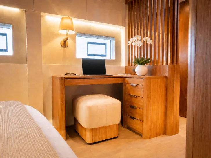 OCEANS ONE Bali 5.8 - master cabin desk OCEANS ONE Bali 5.8 - master cabin desk