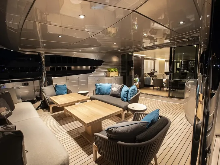 ONCE MORE Posillippo Technema 120 - aft deck at night ONCE MORE Posillippo Technema 120 - aft deck at night