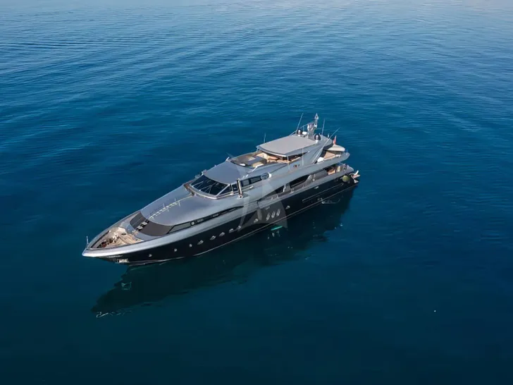 ONCE MORE Posillippo Technema 120 - anchored aerial shot ONCE MORE Posillippo Technema 120 - anchored aerial shot