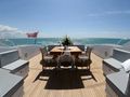 ONLY ONE Overmarine Mangusta 92 - aft deck alfresco dining ONLY ONE Overmarine Mangusta 92 - aft deck alfresco dining