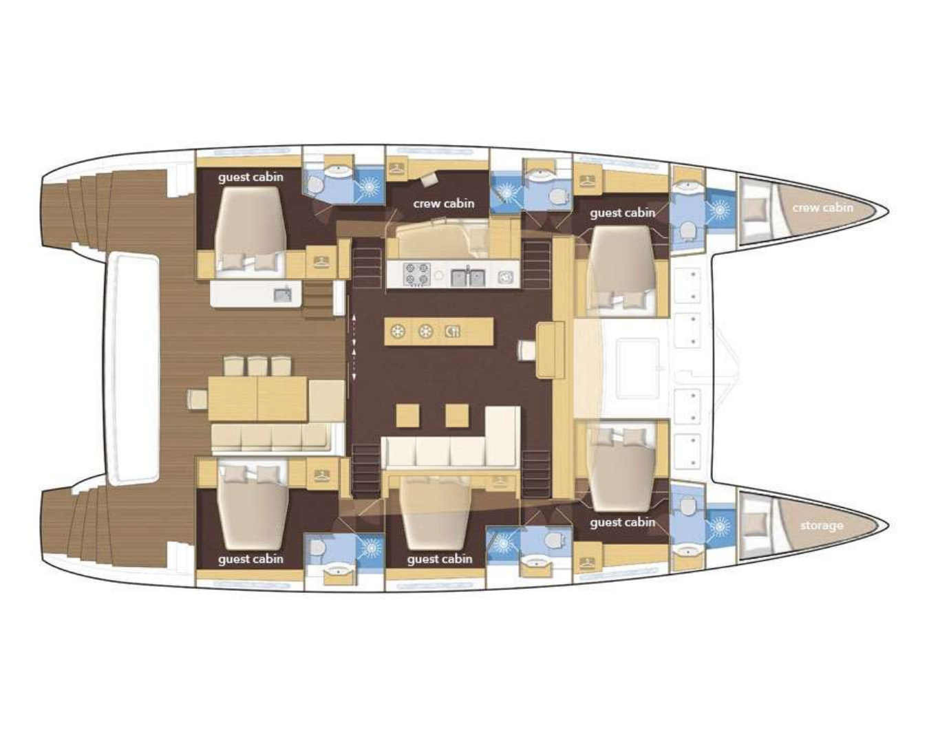 OPAL Lagoon 620 cabin layout