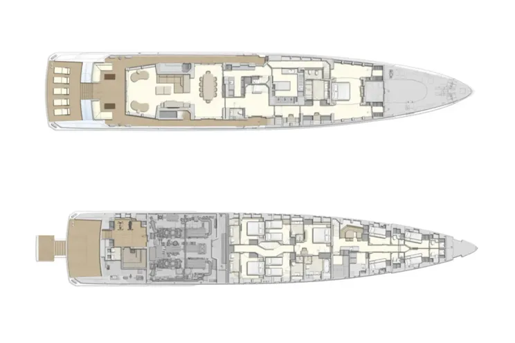 Layout for ORION Heesen 50m Aluminium FDHF - interior layout