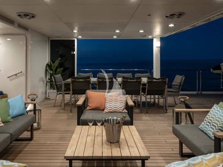 OURWAY Tenix Defence 36m - sky deck alfresco lounge and dining area OURWAY Tenix Defence 36m - sky deck alfresco lounge and dining area