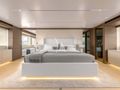 PALOMA Ferretti Custom Line Navetta 42 - master cabin bed PALOMA Ferretti Custom Line Navetta 42 - master cabin bed
